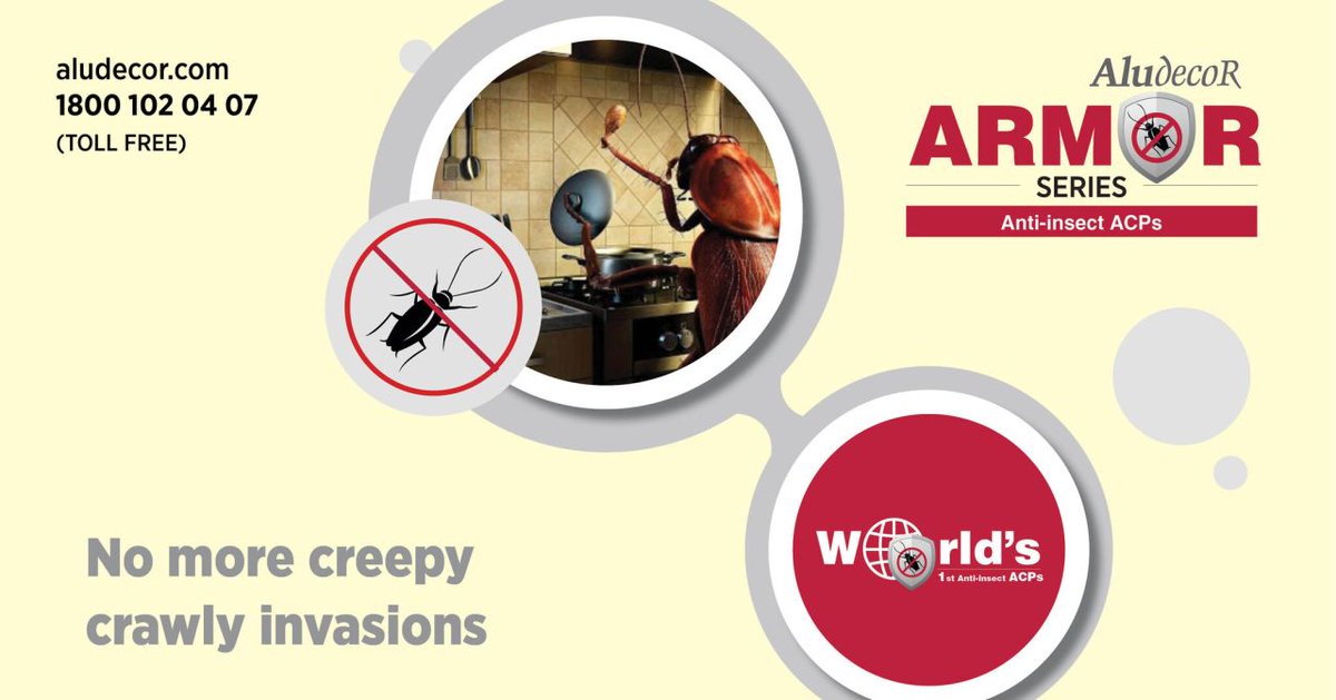 Aludecor's tweet photo. Save your food, cupboards and shelves from intruding insects with the new Aludecor ARMOR ACP’s.
Learn more about Aludecor Armor Series ACP: https://t.co/Ud9UpIVTM9
#Aludecor #AntiInsect #Protection #MetalCompositePanel #ACPsheet #InsectFree #ACP #Cladding #WallCladding https://t.co/670Vtd2sf6