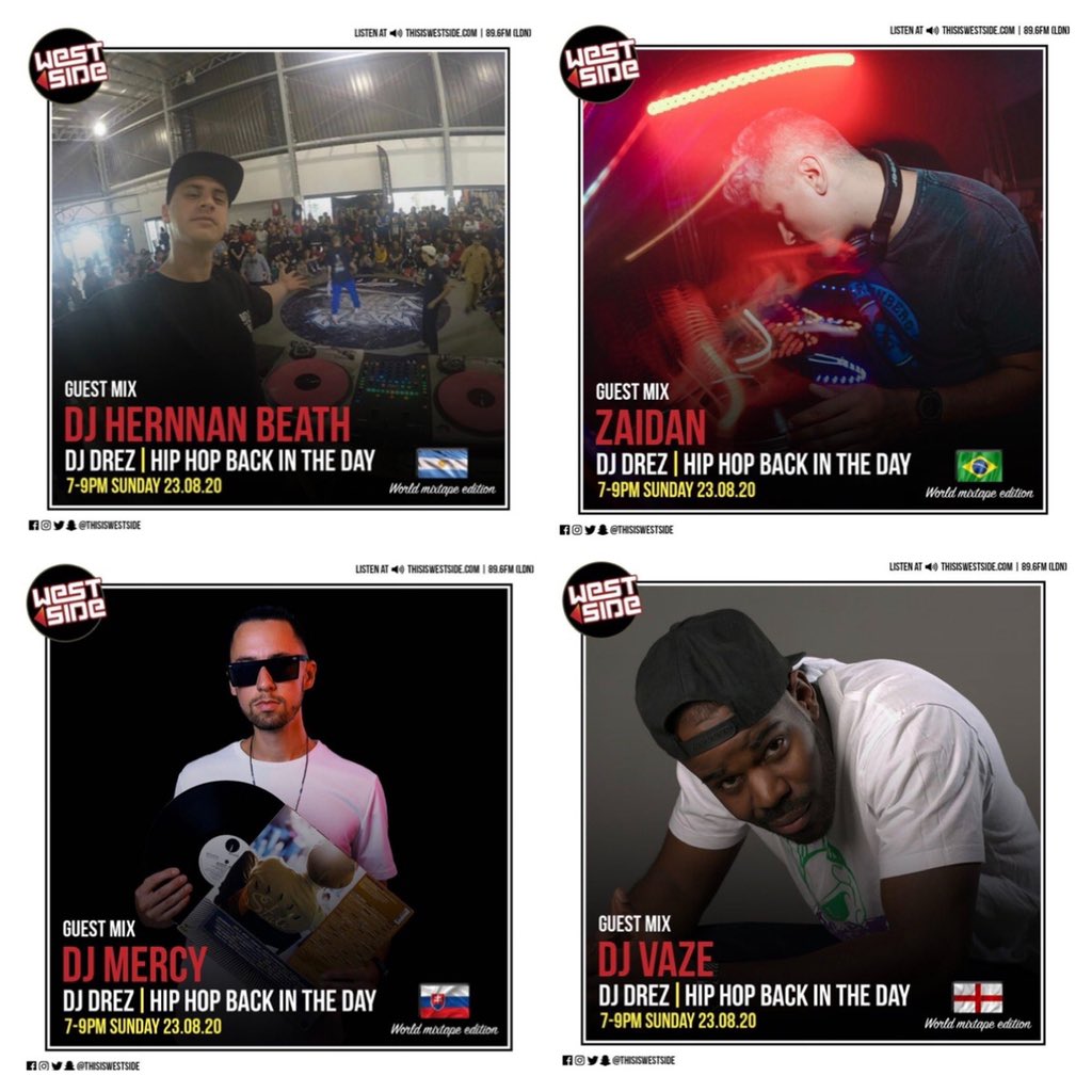 HHBITD's tweet photo. #WORLDMIXTAPEEDITION 9 ON @thisiswestside 7PM๐ฌ๐ง 11AMPT/2PMET๐บ๐ธ THE #HHBITDSHOW WITH 4 DOPE DJS FROM ACROSS THE GLOBE #DJHERNNANBEATH ๐ฆ๐ท @DZaidan ๐ง๐ท #DJMERCY ๐ธ๐ฎ @DJVAZE ๐ด๓ ง๓ ข๓ ฅ๓ ฎ๓ ง๓ ฟ #HIPHOP #80s #90s #OLDSCHOOL https://t.co/jWPlVkDyn4