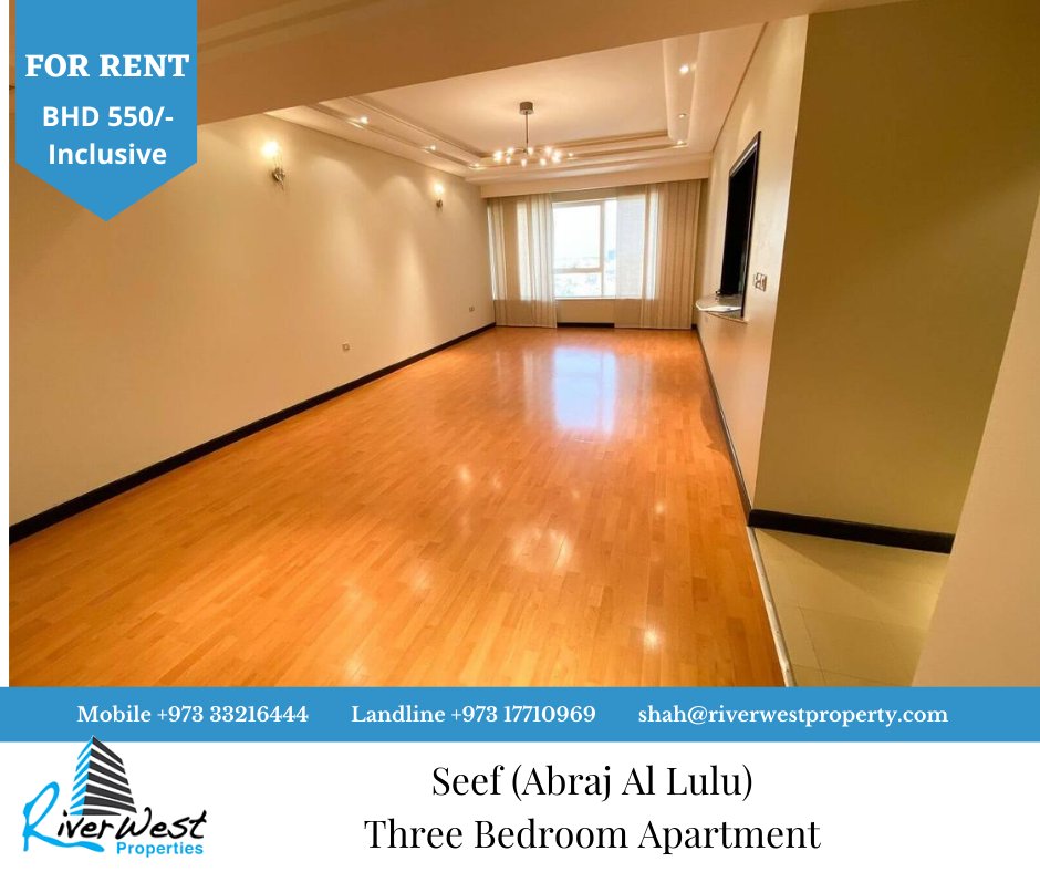 riverwestbh's tweet image. #RiverwestPropertiesBahrain
- Semi-furnished
- 03 bedroom,04 bathroom + Balcony
Tenure: Minimum One Year Lease Contract 
Rent: BHD 550/- Inclusive

Facility:
- Supermarket
- Swimming pool &amp;amp; gym
- Kids play area
- Allocated parking