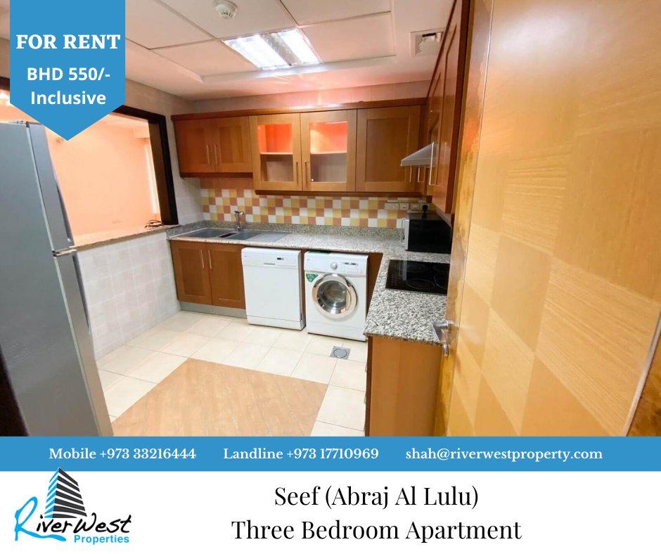 riverwestbh's tweet image. #RiverwestPropertiesBahrain
- Semi-furnished
- 03 bedroom,04 bathroom + Balcony
Tenure: Minimum One Year Lease Contract 
Rent: BHD 550/- Inclusive

Facility:
- Supermarket
- Swimming pool &amp;amp; gym
- Kids play area
- Allocated parking
