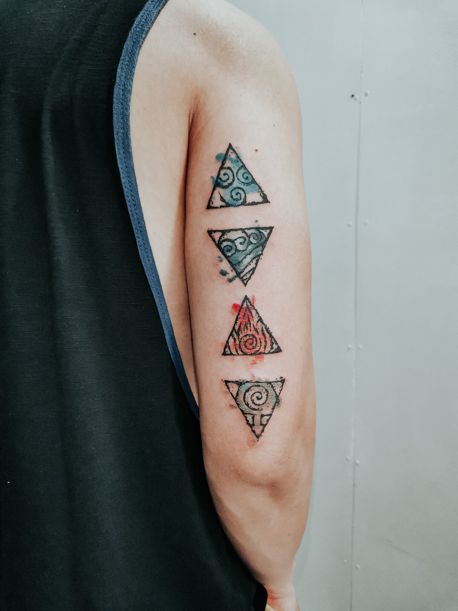 4 elements tattoo triangle