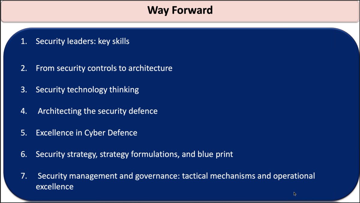 Good context setting and Recap of Week-1 by <a href="/uniquekumar1/">Unique Kumar</a> <a href="/PreetiKanwar16/">Preeti Kanwar</a> 

Exciting start of Week-2 program, #CyberSecurity Strategist Certification Program by CIO Klub in association with DSCI.

<a href="/Umesh_Mehta/">Umesh Mehta</a> <a href="/bhatiamitwitt/">Amit Bhatia</a> <a href="/ashishmathur28/">Ashish Mathur</a> <a href="/KKChaudhary5/">KK Chaudhary</a> <a href="/basant_c/">Basant Chaturvedi</a> <a href="/BimalPuri1/">Bimal Puri</a>