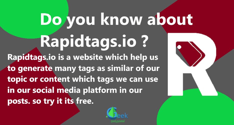 geekpyramid's tweet photo. Tech knowledge
#Do #you #want #easy #and #efficient #your #social #media #post #so #use #rapidtags for #getting #lots #of #tags #for #similar of #your #content or #topic #its #easy #to #use #and #free
#technlogy #geeks #learning https://t.co/68cNH07A3Q