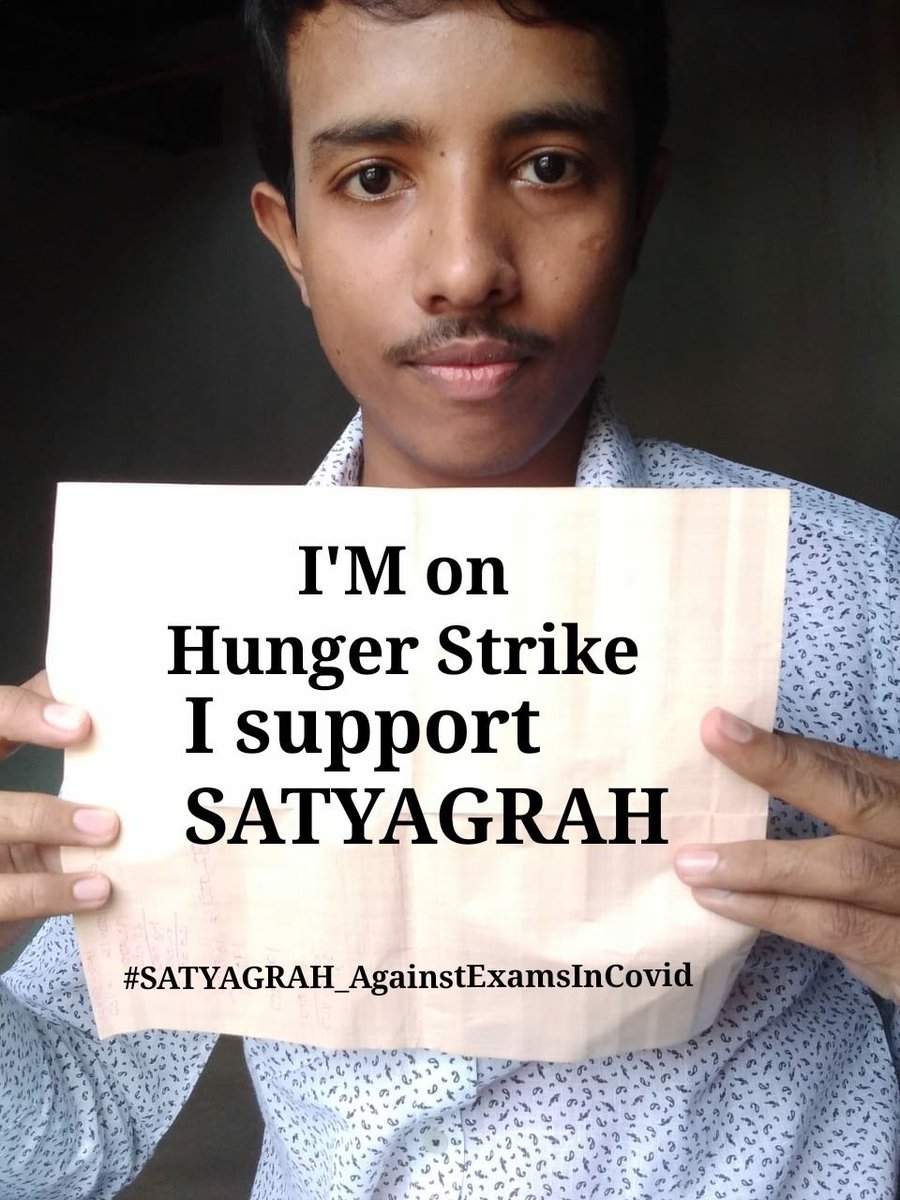 Indian__doctor's tweet photo. #satyagrah_againstexamsincovid
Very important 🔊
Enough is enough students want postponement until registered vaccine arrive 💉
We are going on satyagraha hunger strike
Government u have to postpone exam✊
We are not silent more and more we fight together &amp; win together @Swamy39 https://t.co/mljX1zrK6R