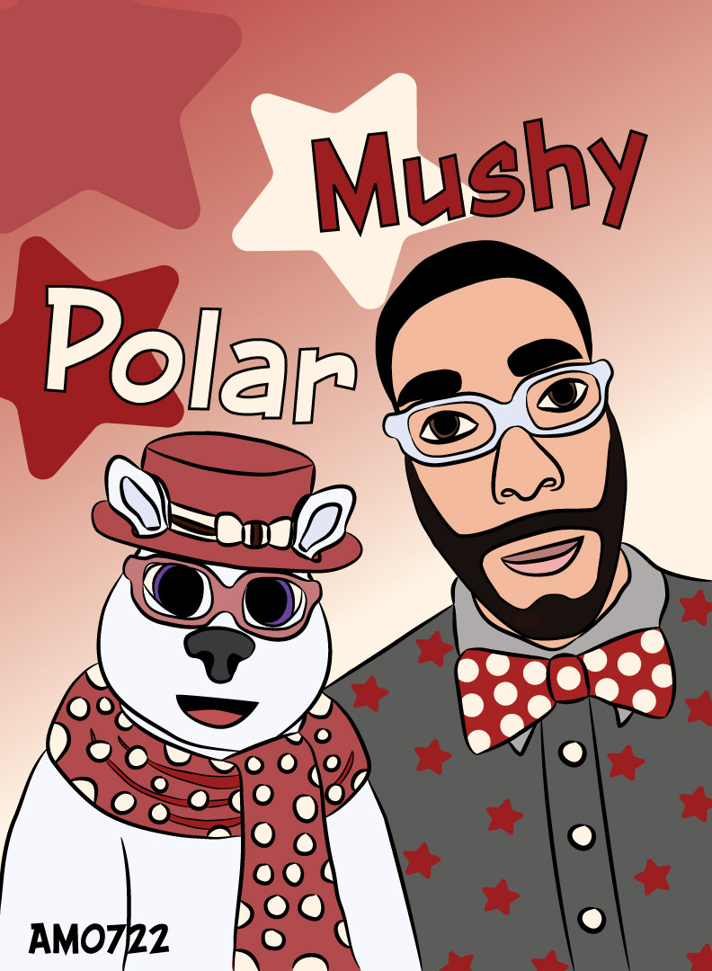 MilkyWayMushi22's tweet photo. I drew Polar with a hat and scarf on paper, so this is a remake drawing. I decided to include myself in it too ( and I made myself look older......okay maybe a little too old lol) https://t.co/28JqW9VDjd