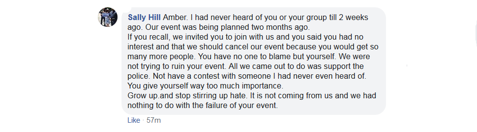 News: The other event organizer, (ie the one Amber Cummings blames for her own failure today,) disagrees with Amber's version of events. On her own stream Amber told the PPB it could be 500-600 people. Poor planning & leadership!