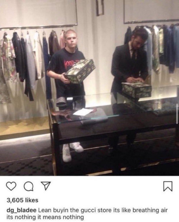 Udvikle krænkelse dechifrere reactions on Twitter: "instagram post lean buyin the gucci store it's like  breathing air it's nothing it means nothing https://t.co/YSgzBaHhVd" /  Twitter