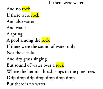 the trick with poetry is not to read it as if you're going to understand what it means. philip larkin is fairly easy going and this one, my favourite passage from ts eliot's "the wasteland" which sounds urgent and tired and desperate - because there's no water