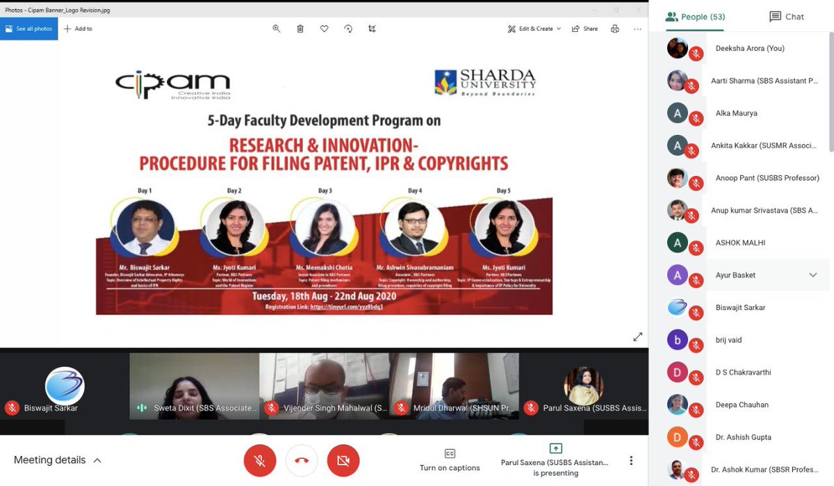 CIPAM_India's tweet photo. The webinar focused on the Overview of IPR and explained in details about the Patent & Copyright registration procedure. It also discussed about the importance of IP commercialisation and IP policy for universities. #LetstalkIP #IPGoesVirtual (2/2) https://t.co/Kb145Zwin8