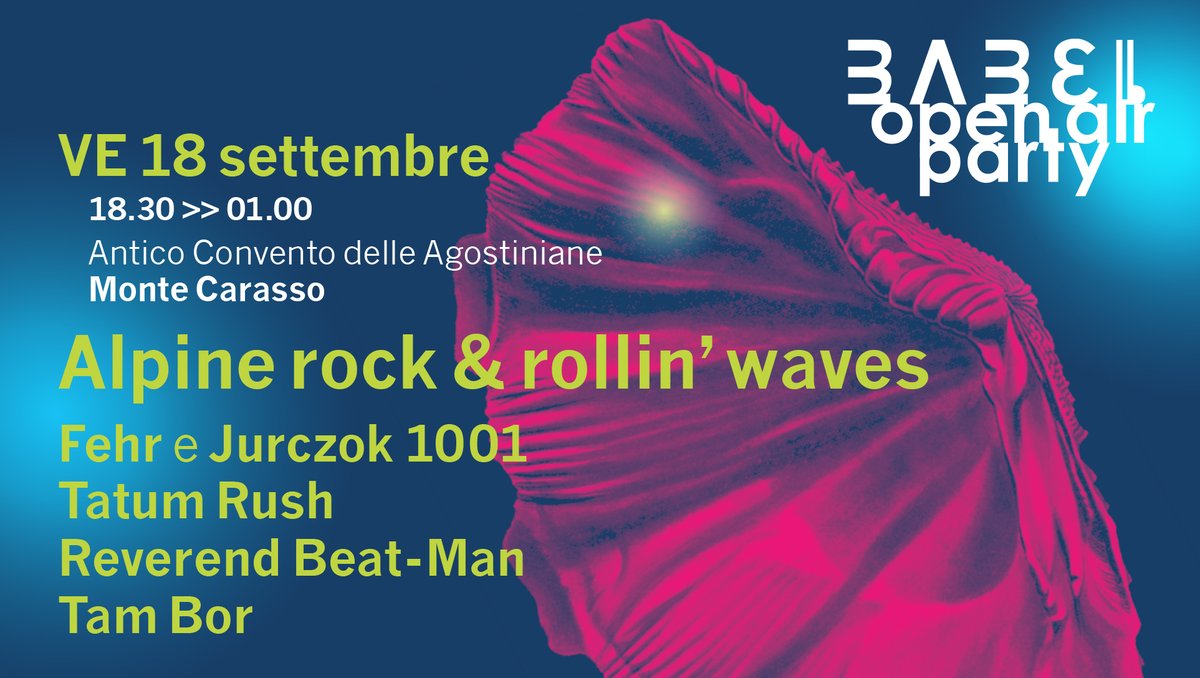 BabelFestival1's tweet photo. Babel Atlantica si fa musica con alpine rock & rollin’ waves, un #OpenAir che celebra la straordinaria unione di generi musicali americani e spoken word svizzeri.
#michaelfehr #jurczok1001 #tatumrush #reverendbeatman #tambor 👉 https://t.co/USwdHjJzEK
#Babel2020 https://t.co/bpeswd9mC1