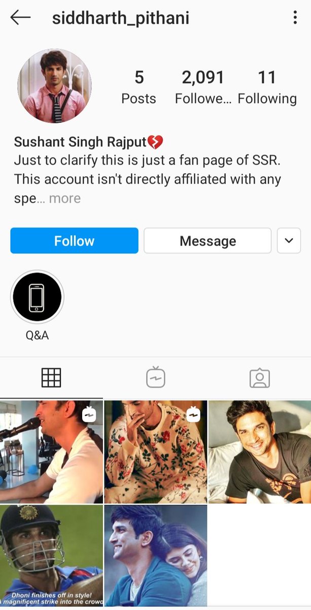 SonalRo09178180's tweet photo. #SushantSinghRajput is mentioning the name of #SiddharthPithani for taking his picture .And the I'd is proclaiming itself as a fan page of #SushantSinghRajput. something went wrong!@arnabofficial7 @fan_kangana @shwetasinghkirt @priyanka4nation @republic https://t.co/ByAtmghp5d