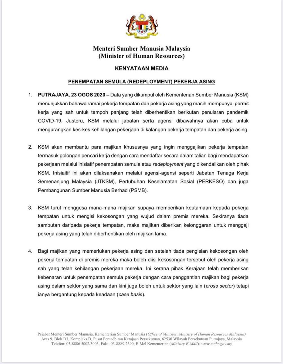 Bernama Tv Twitter પર Kementerian Sumber Manusia Akan Membantu Para Majikan Khususnya Yang Ingin Menggaji Pekerja Tempatan Termasuk Golongan Pencari Kerja Dengan Cara Mendaftar Secara Dalam Talian Bagi Mendapatkan Pekerjaan Melalui