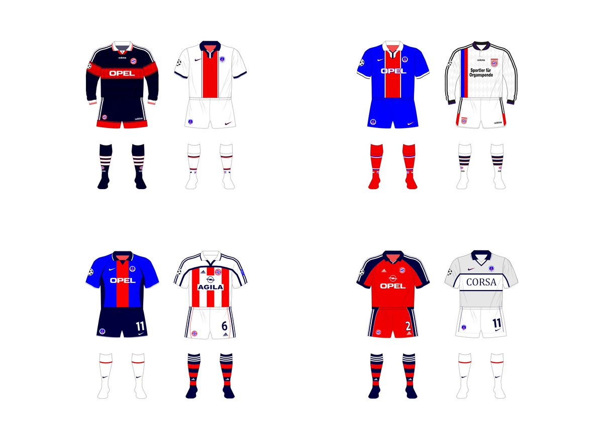 Museum Of Jerseys On Twitter From 1995 2002 Bayern Munich And Paris Saint Germain Shared Opel Sponsorship However A Uefa Rule Meant That When They Met In Cl In 1997 98 And 2000 01 The Away