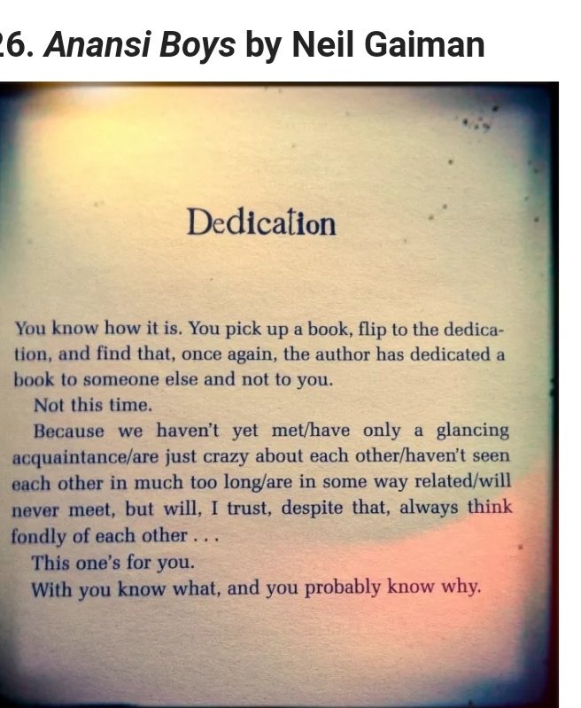 Do you read the "Dedications" page in books or do you just jump into Chapter 1.Here's what you probably miss if you don't 