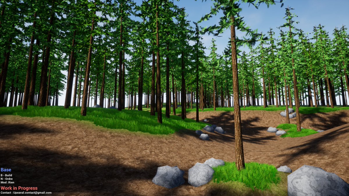 Upeaval's tweet image. VOILA! j&apos;ai revu les arbres, les couleurs en générale, rajouté des LOD et fais un morceau de foret pour voir ce que ca donne, il manque encore BEAUCOUP de chose mais j&apos;en reste la pour l&apos;instant coté graphique, je vais reprendre le dev ! #ProjetD #jeuinde #gamedev #Jeuindependant
