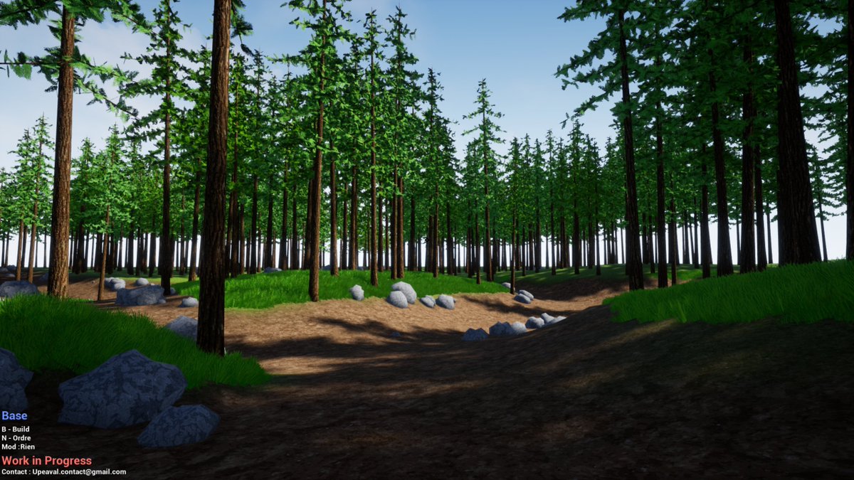Upeaval's tweet image. VOILA! j&apos;ai revu les arbres, les couleurs en générale, rajouté des LOD et fais un morceau de foret pour voir ce que ca donne, il manque encore BEAUCOUP de chose mais j&apos;en reste la pour l&apos;instant coté graphique, je vais reprendre le dev ! #ProjetD #jeuinde #gamedev #Jeuindependant