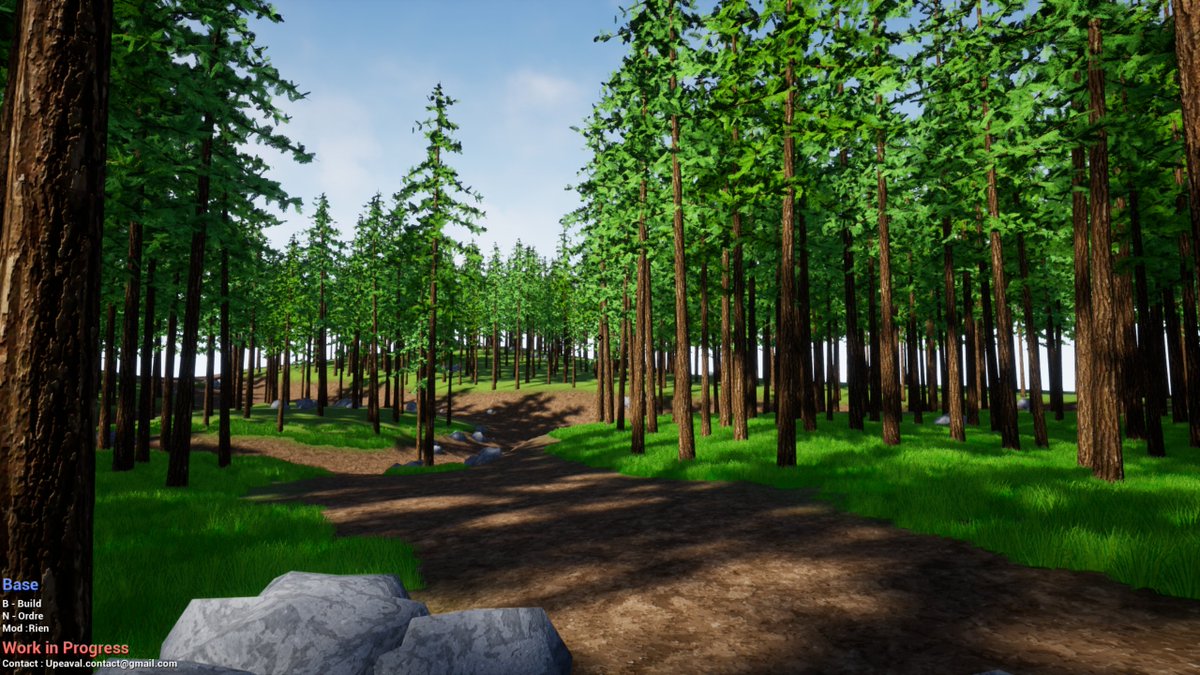 Upeaval's tweet image. VOILA! j&apos;ai revu les arbres, les couleurs en générale, rajouté des LOD et fais un morceau de foret pour voir ce que ca donne, il manque encore BEAUCOUP de chose mais j&apos;en reste la pour l&apos;instant coté graphique, je vais reprendre le dev ! #ProjetD #jeuinde #gamedev #Jeuindependant
