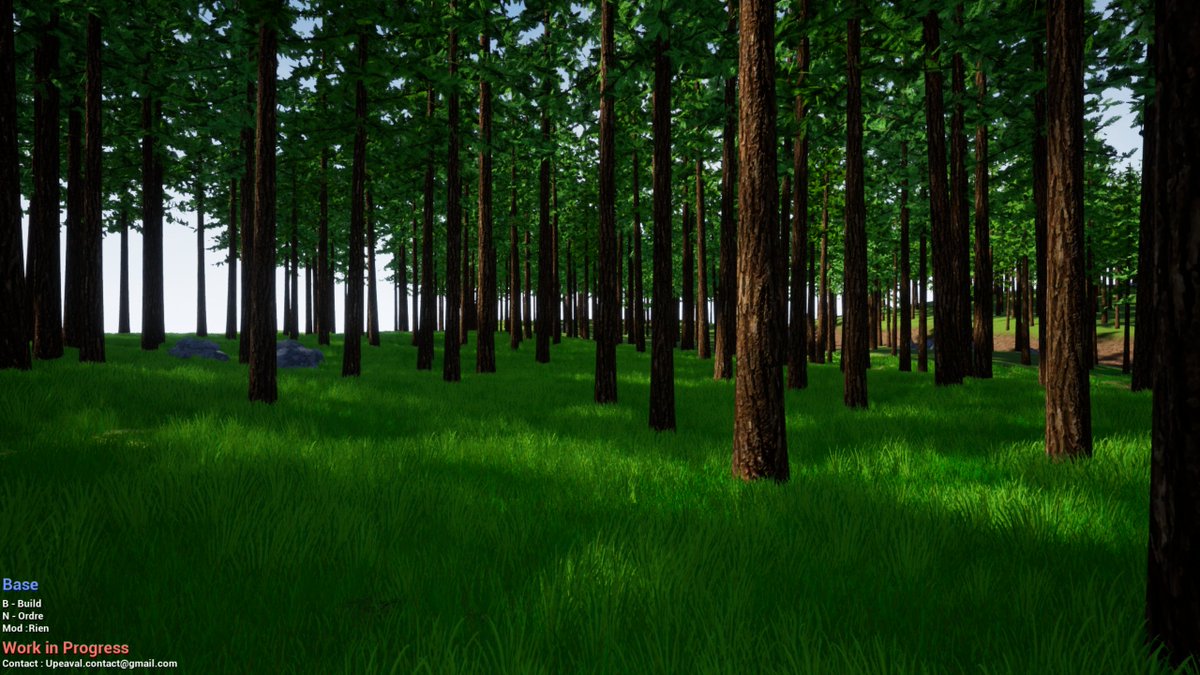 Upeaval's tweet image. VOILA! j&apos;ai revu les arbres, les couleurs en générale, rajouté des LOD et fais un morceau de foret pour voir ce que ca donne, il manque encore BEAUCOUP de chose mais j&apos;en reste la pour l&apos;instant coté graphique, je vais reprendre le dev ! #ProjetD #jeuinde #gamedev #Jeuindependant