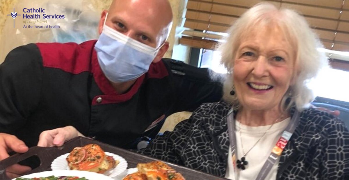CHS_LI's tweet photo. Sean Gabowski's job is to deliver healthy, satisfying meals to nearly 300 residents at Our Lady of Consolation Nursing & Rehabilitative Care Center. He most enjoys collaborating with residents on new menu options! Read more: https://t.co/pjbzr8PyPy #catholichealthservices https://t.co/OVzBSIVrSs