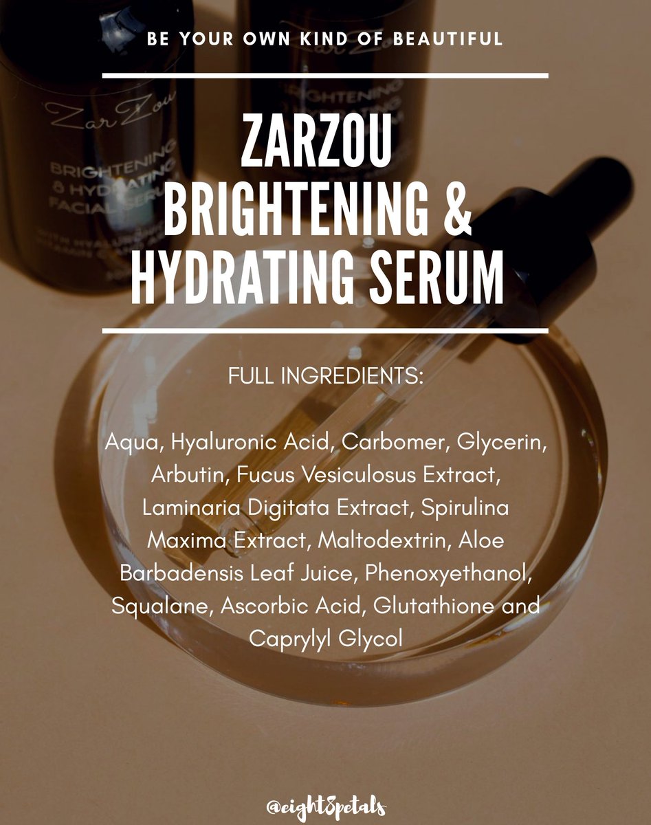 If y'all are looking for Brightening and Hydrating SerumY'all can try  @zarzoubeautyHQ BHS It contains both brightening and hydrating ingredients such as ascorbic acid, arbutin & hyaluronic acid Any inquiries/ to order, just pm me on whatsapp   https://wa.me/60135968497 
