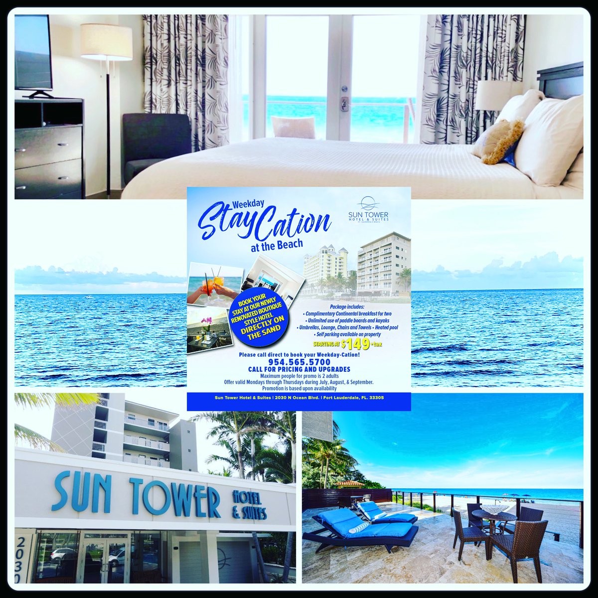 Follow the sun to your next getaway <a href="/SunTower1/">Sun Tower Hotel</a> Where the summer never ends! Book your stay today for this coming week. 
https:suntowerhotelsuites.com
#weekdaycation #weekdayvibes #weekdayfun #oceanfrontrooms #fortlauderdalebeach #boutiquehotel