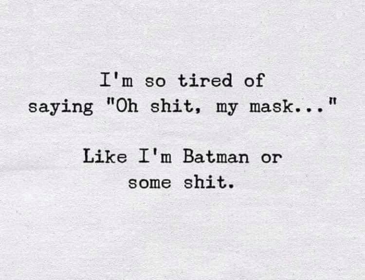 AmorVincetOmnia's tweet photo. ๐ and thatโs why I have taken to stashing masks pretty much everywhere. ๐ #AllTheMasks
(Not talking about how my first thought upon seeing this took me to that #supernatural episode. #spnFamily )
#WearAMask #MaskUp #beBatman https://t.co/SjqTQwxoXO