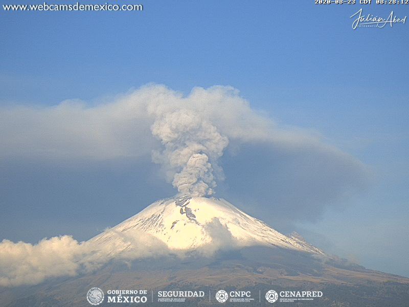 SkyAlert's tweet - "En las últimas horas, el #Popocatépetl ...