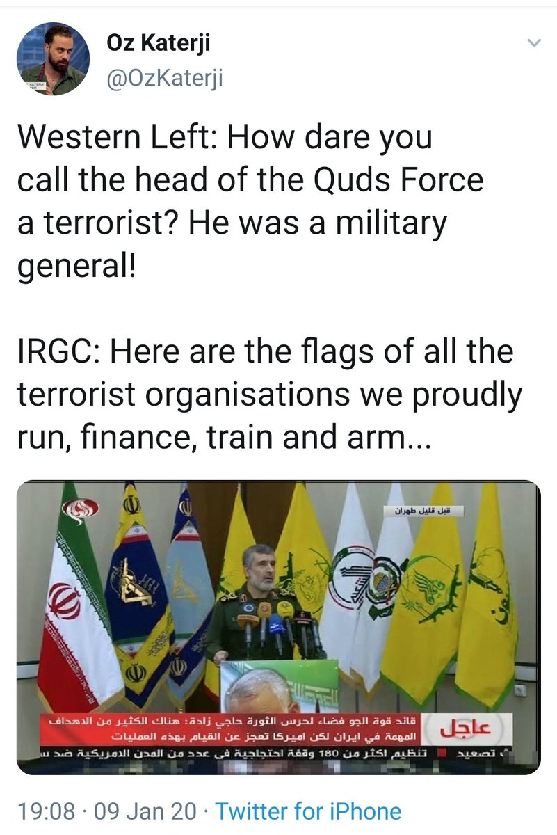 Oz Katerji in one of his work showed his love for Zionist criminals by insulting Sunni Hamas and calling it a terrorist organization. These tools of Western hypocrites don& #39;t hate Israel but use Palestinian cause for fooling people
