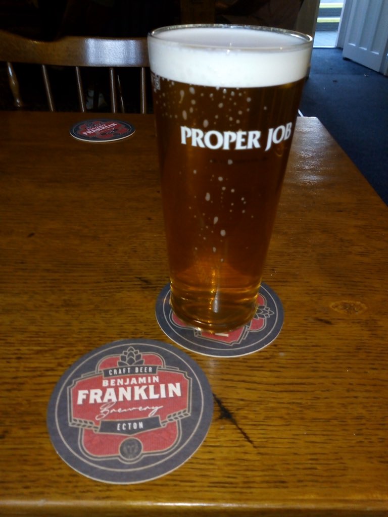 Decided to have my first pint of real ale in a pub since 5th March .....so i'd thought i'd better make a proper job of it <a href="/properjobale/">Proper Job Ale</a>