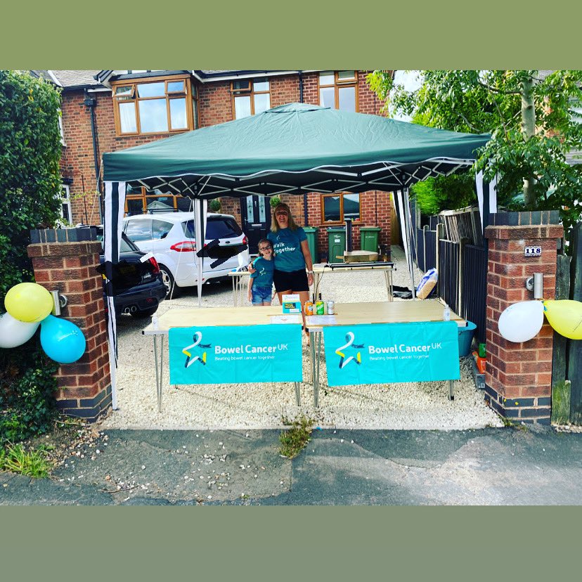 All set up to sell homemade stone baked pizza for <a href="/bowelcanceruk/">Bowel Cancer UK</a> at my village walking market!