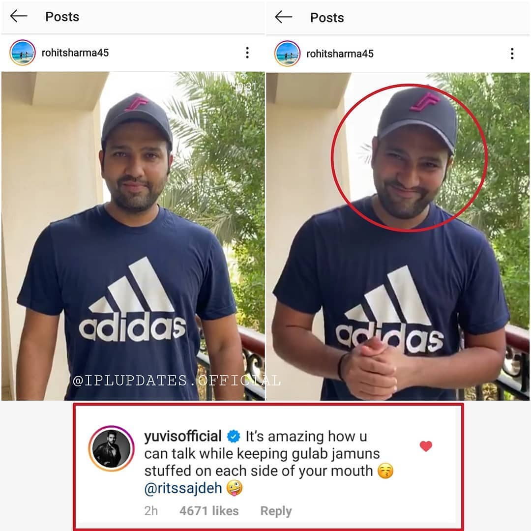 Bromance Cheeks Saga Continues😂
<a href="/ImRo45/">Rohit Sharma</a> <a href="/YUVSTRONG12/">Yuvraj Singh</a>
