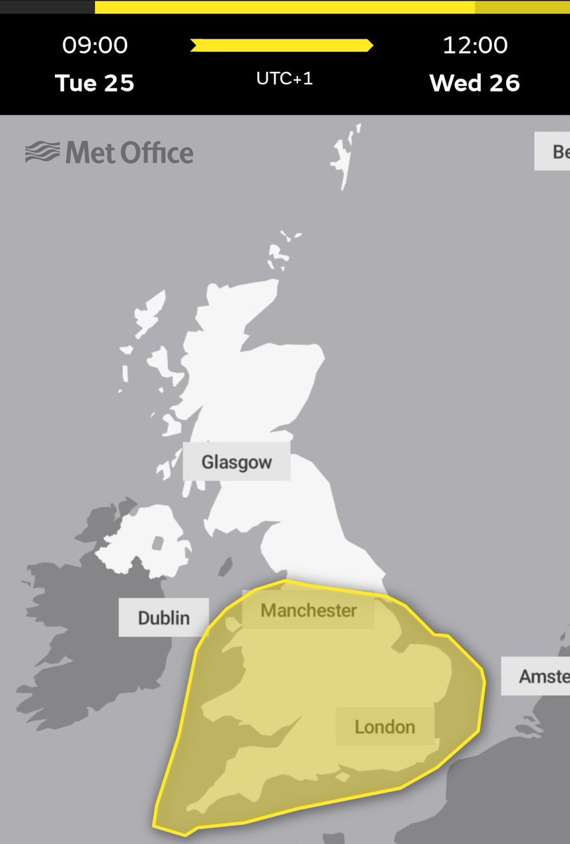 ⚠️ Weather warning issued

💨 Strong winds 

⏰ Tue 9am to Wed 12pm

Looks like the strongest winds will be to our south but look out for any updates.