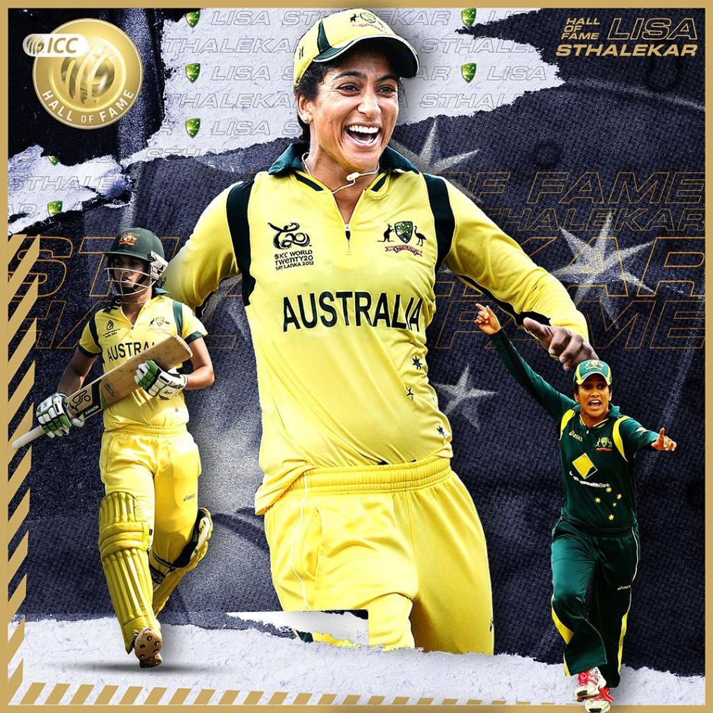 🌟 ICC Hall of Fame 2020: Lisa Sthalekar 🇦🇺 

🏆 ODI World Cup winner in 2005 &amp; 2013
🏆 T20 World Cup winner in 2010 &amp; 2012
🥇 First woman to achieve the ODI double of 1000 runs and 100 wickets

A true ambassador of the game!
