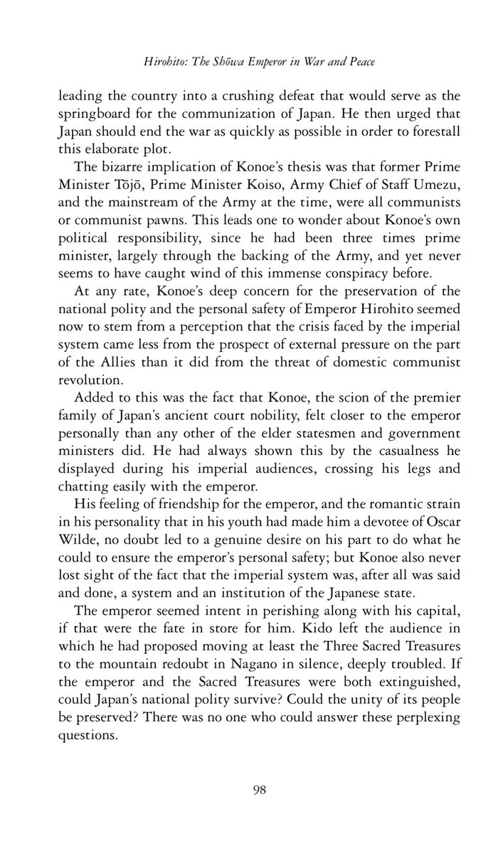 and the war with the US was intended to bring about a communist revolution) was actually not isolated (it was shared by some in a part of Japanese business circles ) and shows another aspect, which is often ignored, of the Japan’s decision to surrender