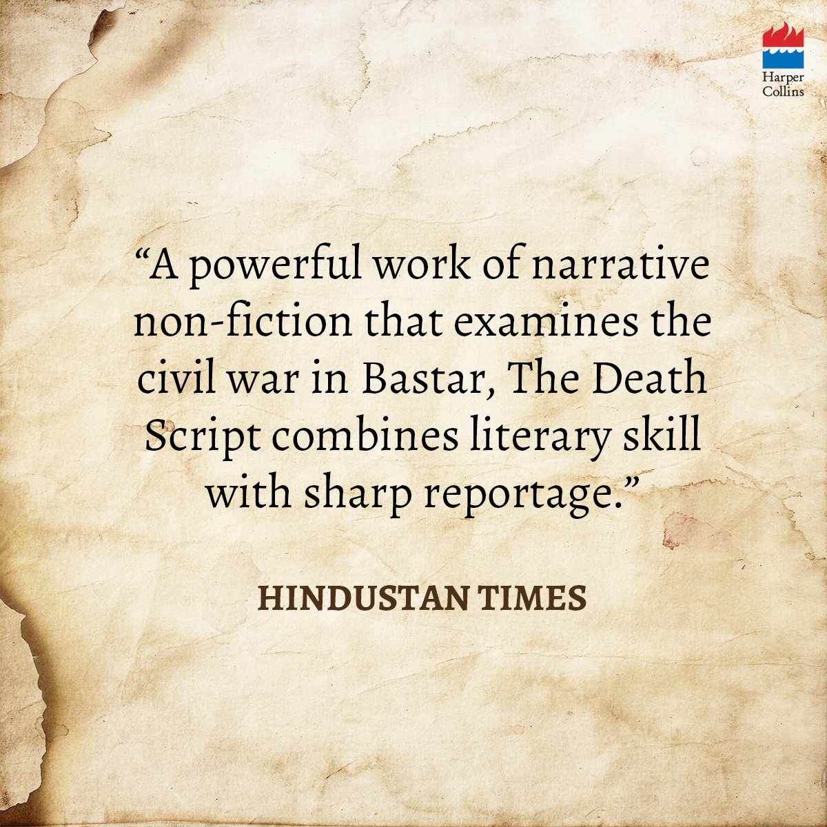 HarperCollinsIN's tweet photo. In #TheDeathScript, @ashubh closely reports the sharp insights from his time in India's red corridor, clearing all the dreams and delusions about the naxal states. Order now: https://t.co/ewl9mvaHKF

#BookTwitter https://t.co/rHNgw6hfF2