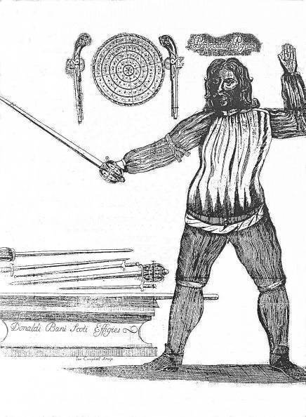 Looking at fencing manuals from the 18th century, fencing with a broadsword to learn how to duel as a civilian (so not in a military context) rather than a light smallsword would have been uncommon but not unheard of you can find 18th c Scottish manuals referring to it