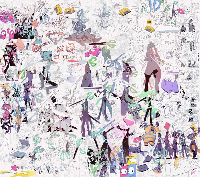 やっとクリアできたのでコソコソ描いてた絵まとめ……… 