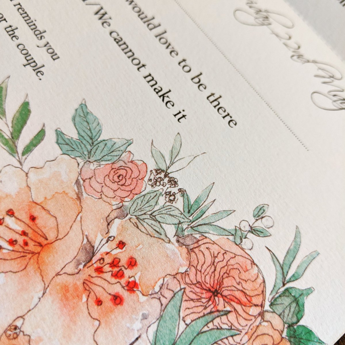 Bridal bloom details #illustration #wedding #invite