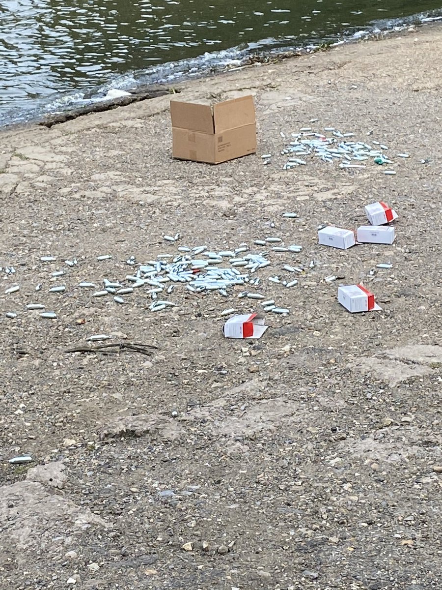 timussmurph's tweet photo. Hedgecourt Lake this morning.....disgraceful. @SurreyPolice you need to be patrolling this area more often! Over 400 canisters we picked up this morning along with balloons! @SurreyWT @surreylive @SurreyNews #twats #hedgecourtlake https://t.co/VVRrPN6qf2