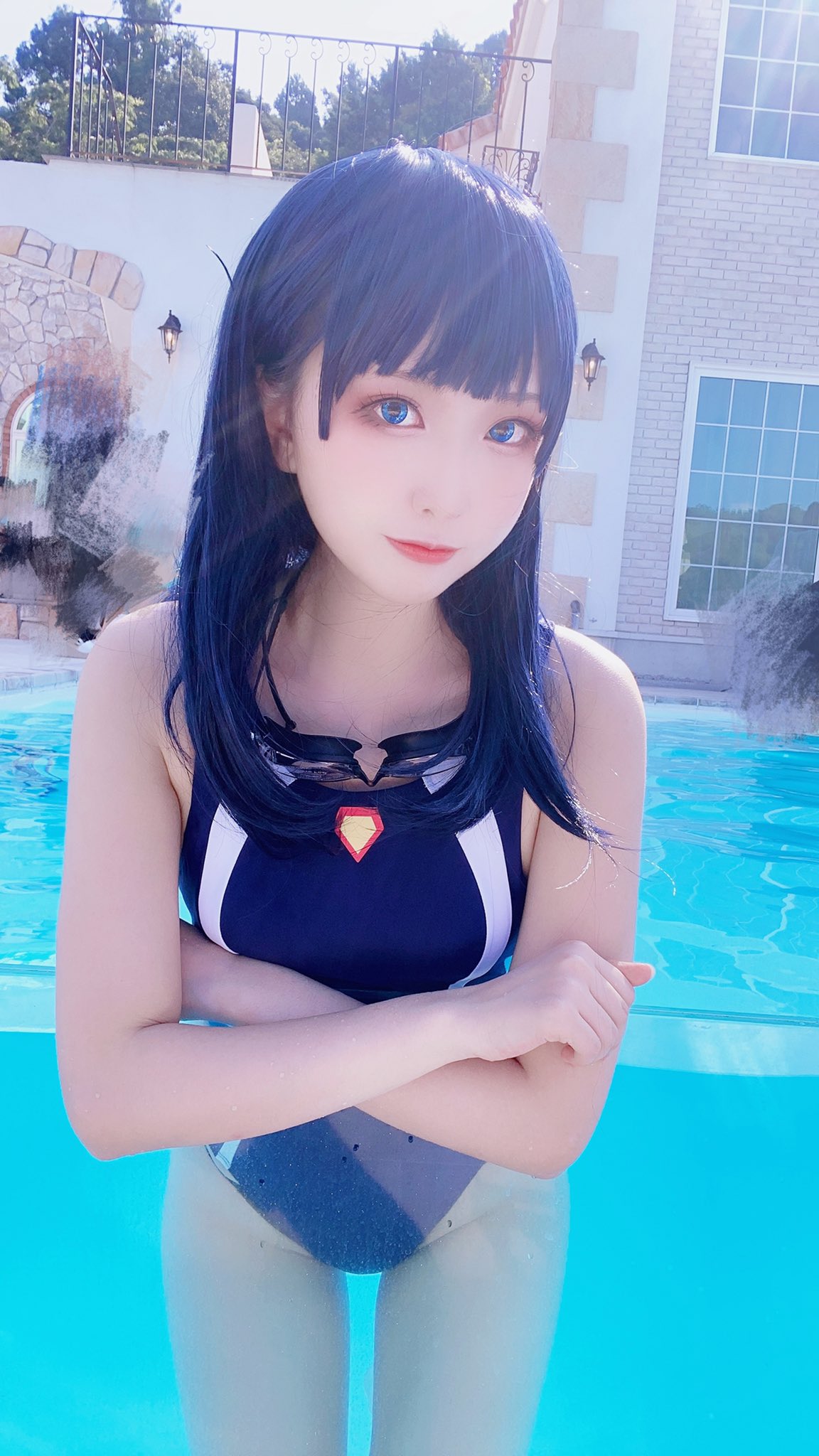 画像,💙競泳水着六花ちゃん💙昨日の三着目！ https://t.co/lEAGgAlarA。