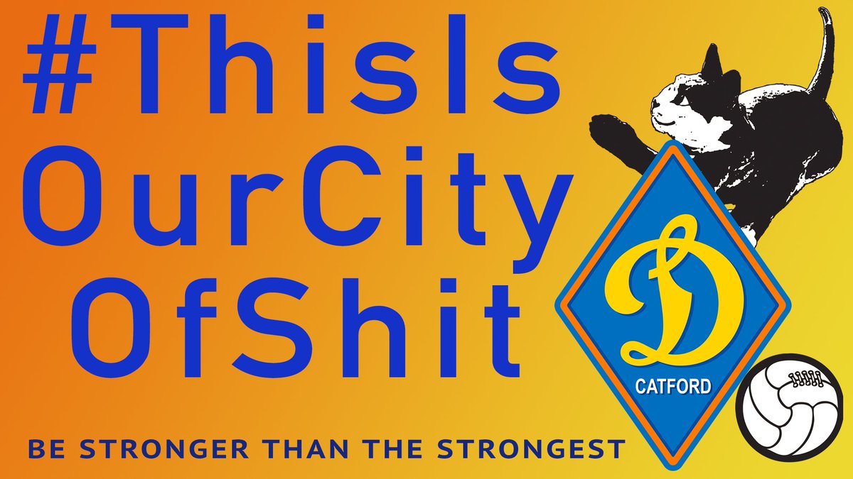 DynamoCatfordFC's tweet photo. With regret, our forthcoming 2020/21 away shirt will no longer include the inspirational slogan #ThisIsOurCityOfShit for fear of disrupting our pre-season friendlies against more “hot-headed” opponents #DCFC #DCfandom #BeStrongerThanTheStrongest #UpTheFelines #ThisIsOurCityOfShit https://t.co/ifoFSN5hqP