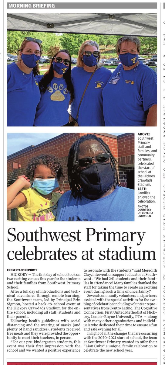 hickoryschools's tweet photo. “Take me out to the ball game!”
Southwest Primary, featured in Sunday’s HDR, celebrates “back to school’ with families at the Hickory Crawdads’ Stadium! Grand time for all! #hickoryschools #SWcubs https://t.co/yLOIMGNEG4