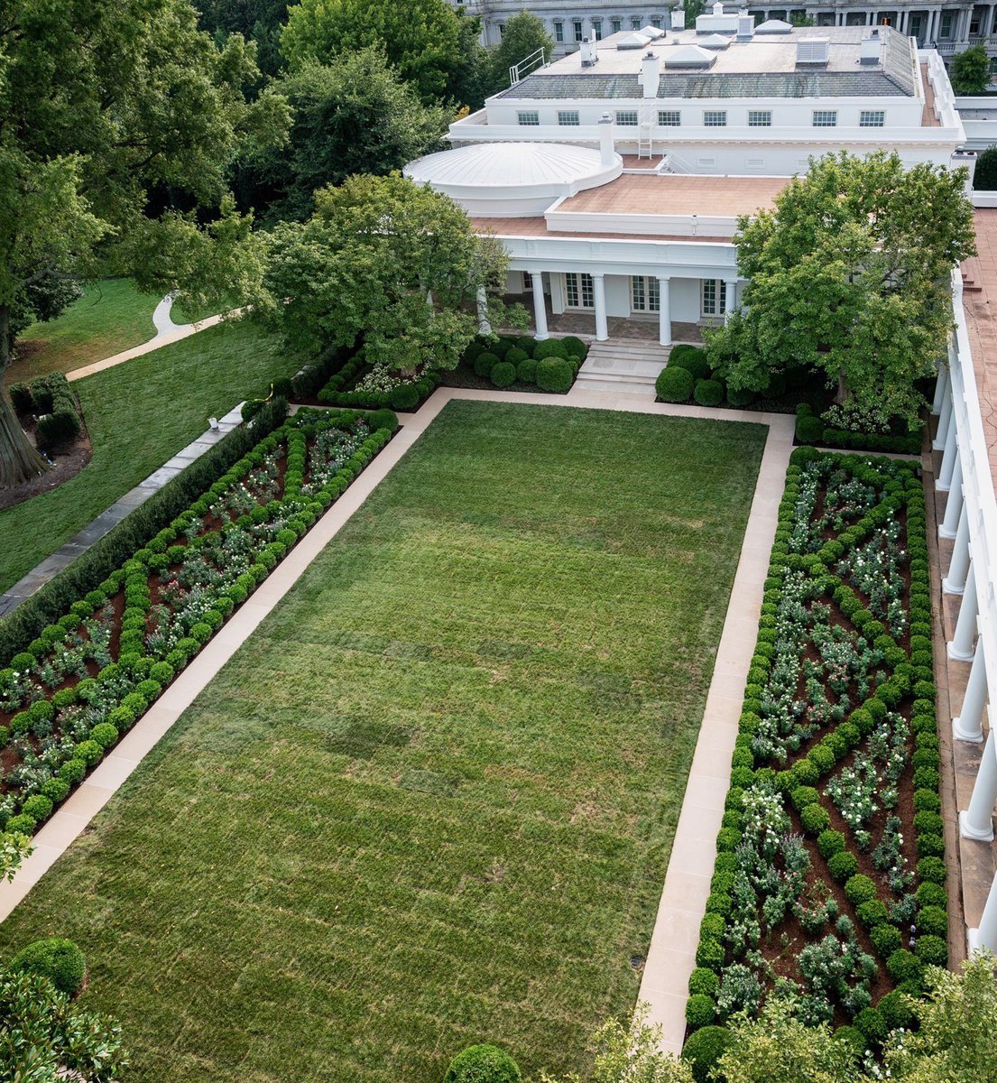 @blane_matthew @SchinzelW @Parrish_Sky @FLOTUS Melania removed the crabapple trees planted by Jackie Kennedy & colorful rose bushes from other First Ladies. She erased all history & color from the Rose Garden & left a sterile, white, funeral home lawn in its place.

A metaphor for this whole presidency.
#RoseGardenMassacre