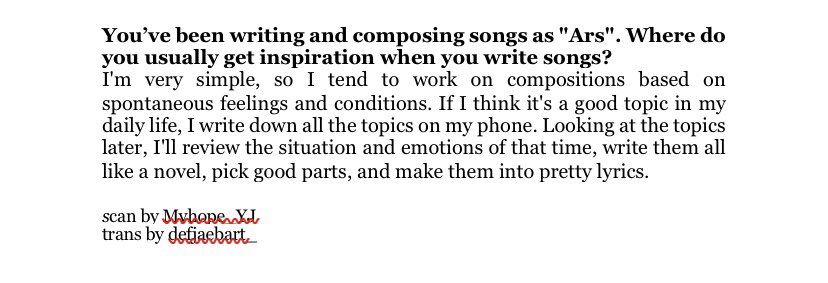 You’ve been writing and composing songs as "Ars". Where do you usually get inspiration when you write songs?  #GOT7  #갓세븐  @GOT7Official  #Youngjae  @GOTYJ_Ars_Vita
