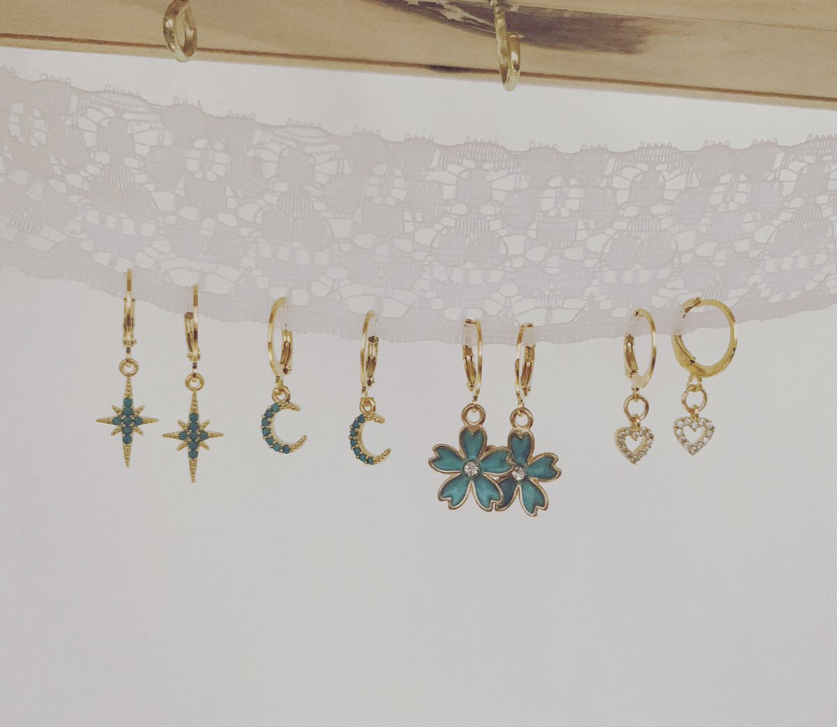 Growing gold hoop collection #jewellery #jewelry #goldhoops #northstarjewelry #cubiczirconiajewelry #cubiczirconiaearrings #cubiczirconiahearts #moonhoops #turquoisejewelry #turquoisemoon #turquoisestar #flowerhoop #enamelflowers