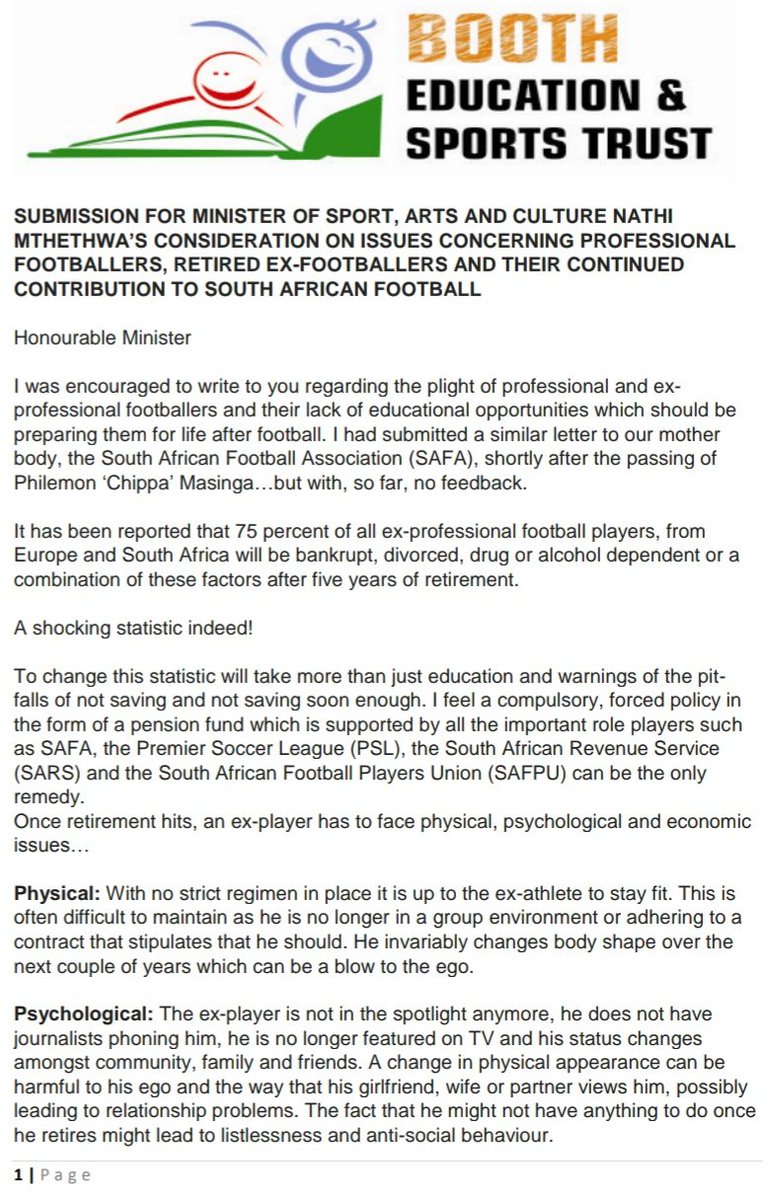 MatthewBoothZA's tweet photo. A letter I wrote to @NathiMthethwaSA 
cc @SAFPU_Official @SAFootyLegends @The_Safja https://t.co/yW0wljDvsK
