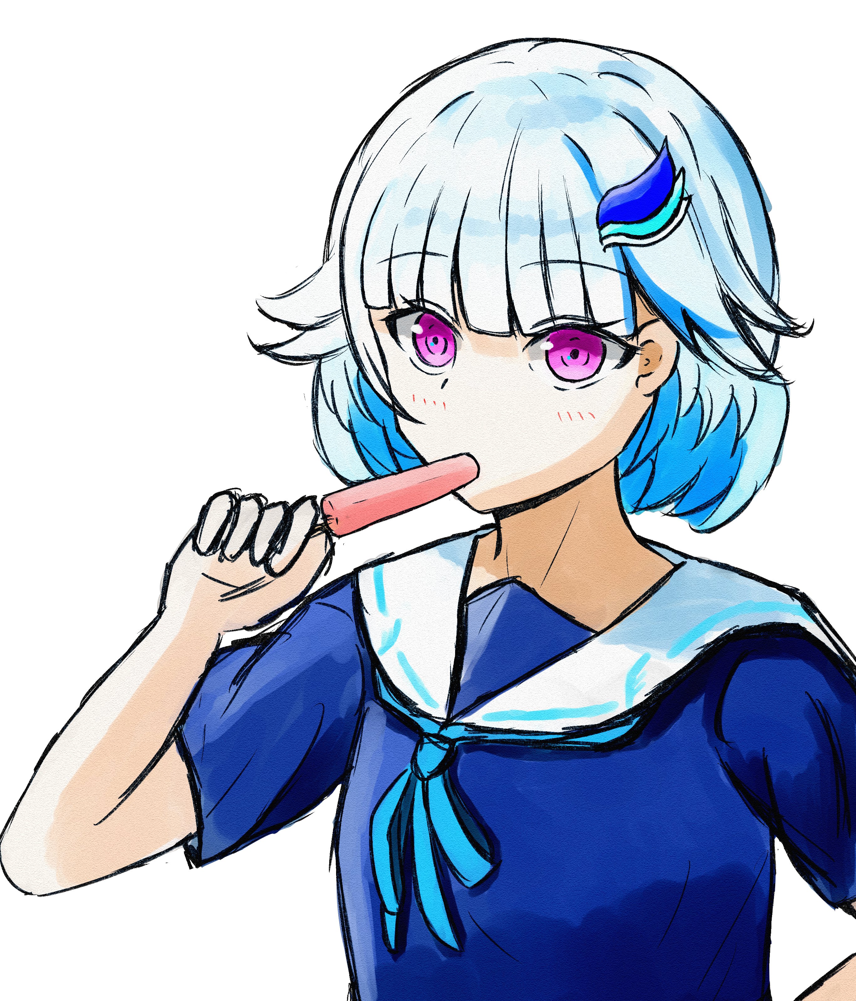 ニューヲーロラ アイスを食べる皇女 構図はトレス素材様からお借りしています ヘル絵スタ T Co Ulywuzvzci Twitter