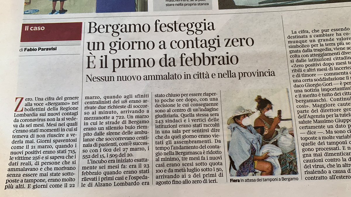 saratardelli's tweet photo. Beragamo #zerocontagi Questa notizia mi commuove di gioia. Forza, forza non molliamo con le precauzioni #facciolamiaparte https://t.co/K0FA0ZWWSY