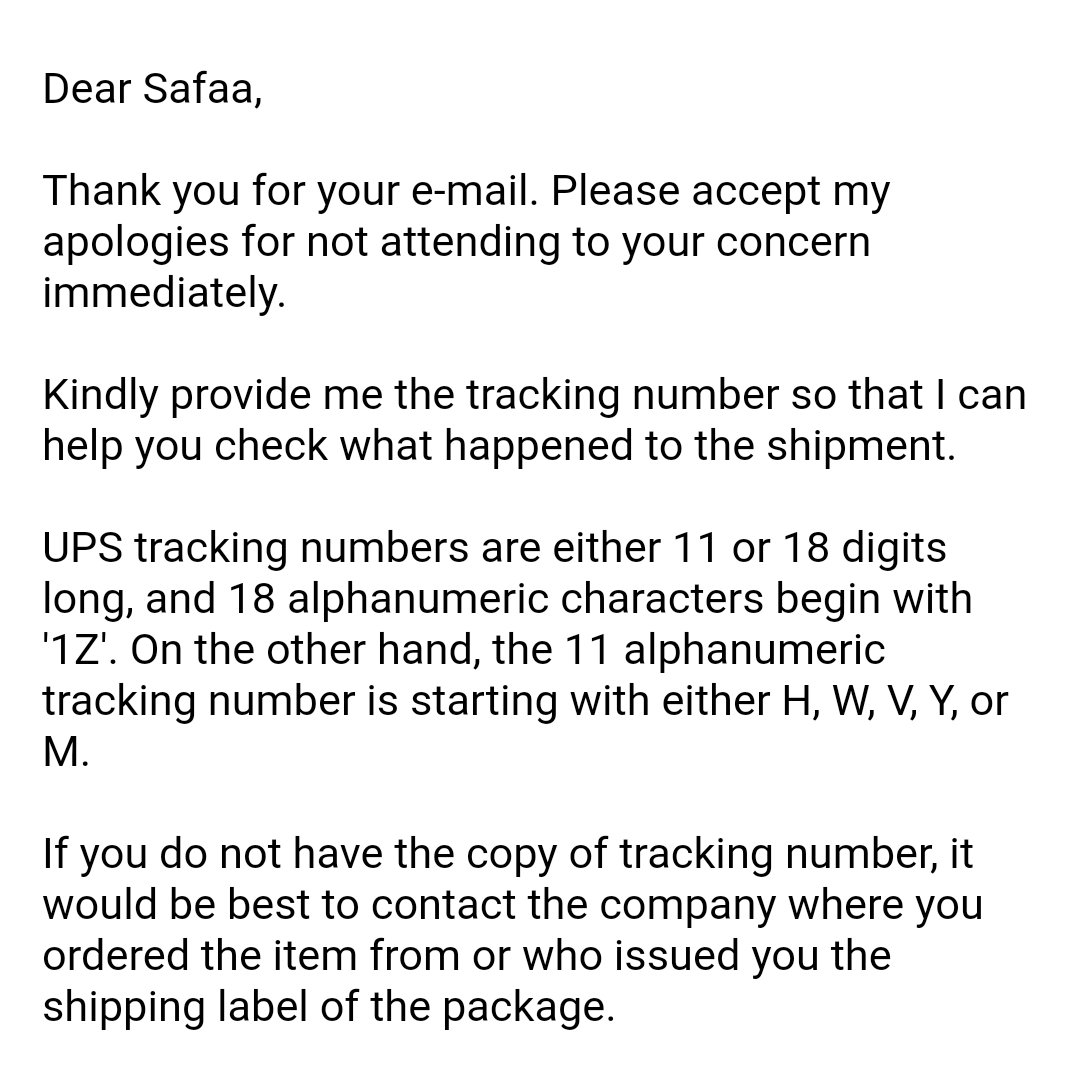 malak_nour's tweet photo. @modanisa I got nothing from a month ago except for auto replies please fulfill UPS request by sending me the tracking ID since your are not replying by mail https://t.co/5XupVoVI5P