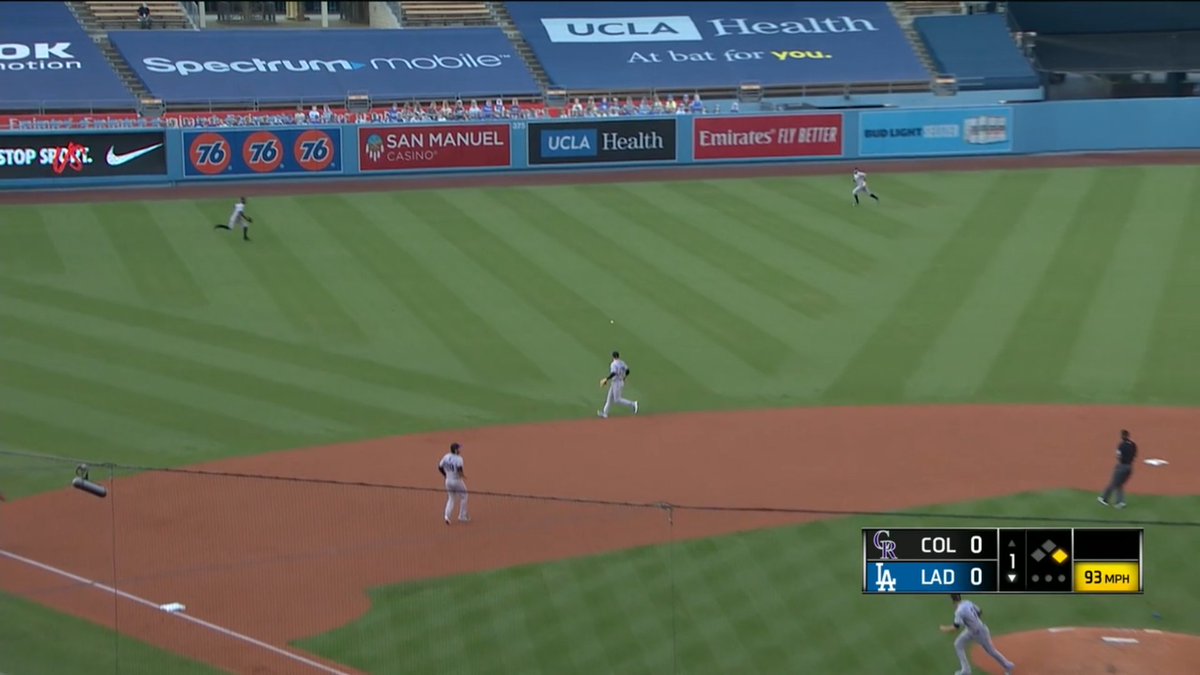 I thought this pickle was cool as hell, so I'm gonna attempt a (shoddy) summary:Mookie walks. Corey singles to LF & makes a sharp turn. Mookie's running hard and gets into 3B safely with the throw slightly up the line.